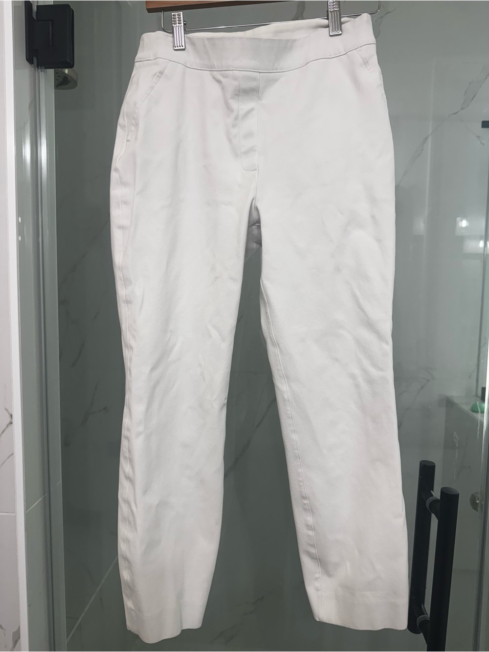 SPANX White Stretch double lined pant women M
